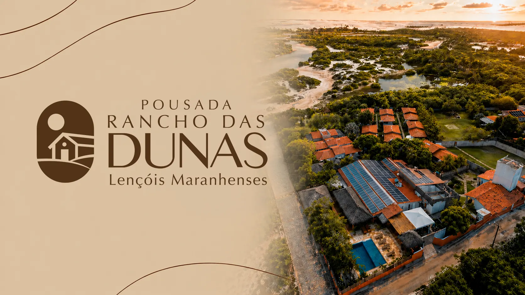 Vista aérea do Rancho das Dunas em Santo Amaro do Maranhão